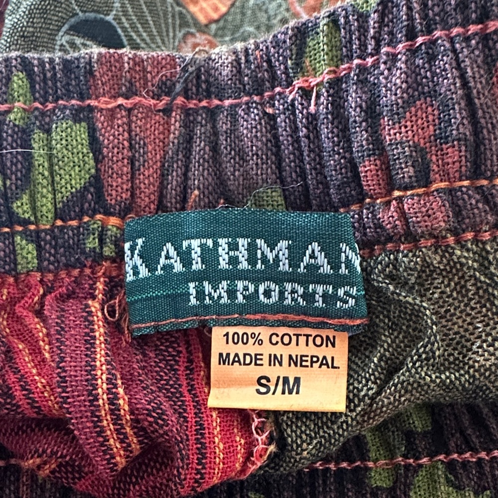 Bohemian Multicolor Patchwork Wide Leg Pants NWT - image 4